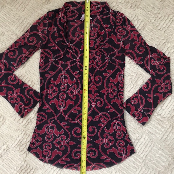 Sweet Pea by Stacy Frati cowl neck mesh top Size Medium - Picture 6 of 8